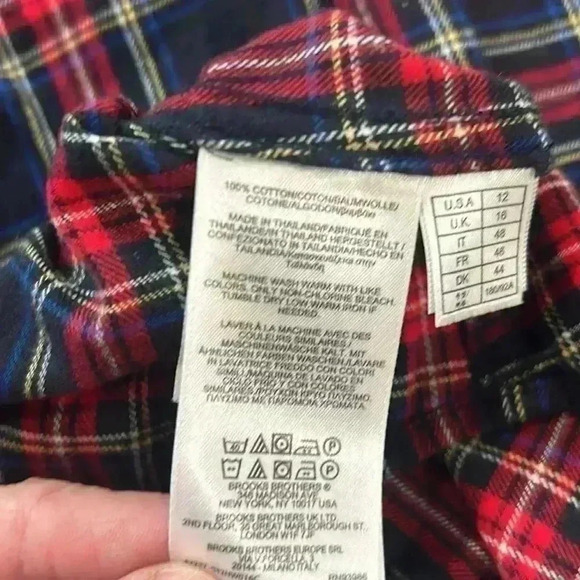 Brooks Brothers Woman’s Size 12 Multicolor Plaid Button Up Shirt - Picture 8 of 12